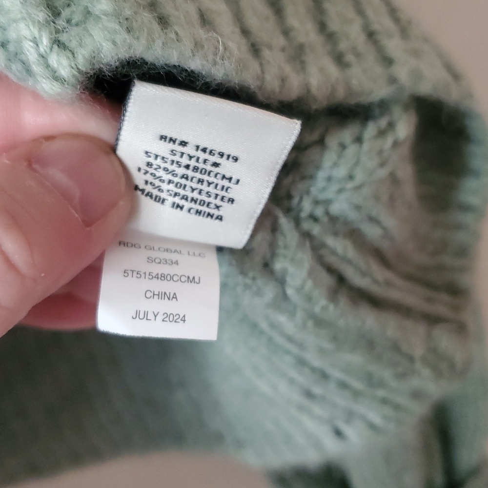 C&C California Chunky Knit Large Lapel Quarter Zip Sweater Size Extra Large - Picture 5 of 8